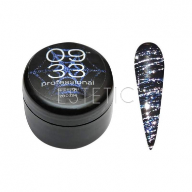 0933 Professional Spider gel №1 (Blue) - Светоотражающий гель-паутинка (синий), 5 мл