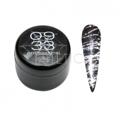 0933 Professional Spider gel №2 (Silver) - Светоотражающий гель-паутинка (серебро), 5 мл