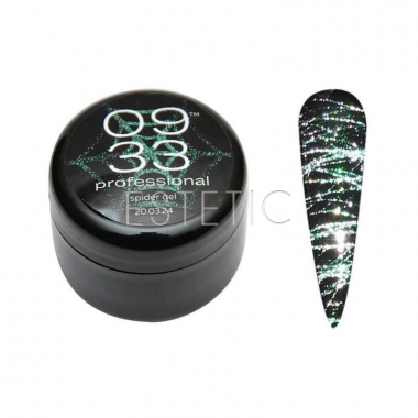0933 Professional Spider gel №5 (Green) - Светоотражающий гель-паутинка (зеленый), 5 мл