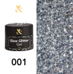 Гель-лак F.O.X Glow Glitter Gel 001 (срібло, блискітки), 5 мл