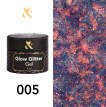 Гель-лак F.O.X Glow Glitter Gel 005 (мікс відтінків, блискітки), 5 мл