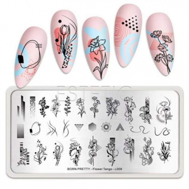 Born Pretty Floral Tango L009 Пластина для стемпинга 