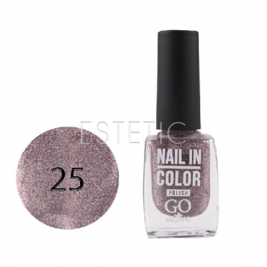Лак для ногтей Go Active Nail Polish Nail in Color №25 (цветной микроблеск на розовой основе), 10 мл