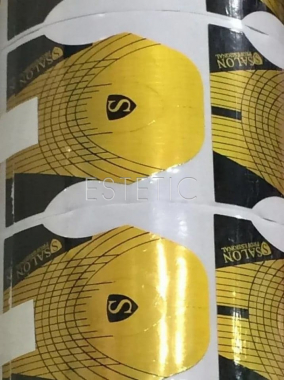 Salon Professional SP-0405 - Форми для нарощування нігтів (золоті, арка), 10 шт.