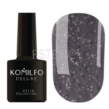 Гель-лак Komilfo Stone Collection ST002 (темно-серый, с крошкой), 8 мл