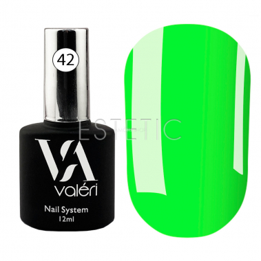 Valeri Base Color NEON №42 - цветная база для гель-лака (салатовый, неон), 12 ml