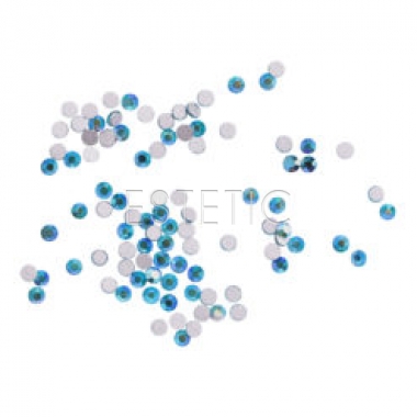 Komilfo Cтразы копия Сваровски Blue zircon AB, размер 3 (100 штук в упаковке)