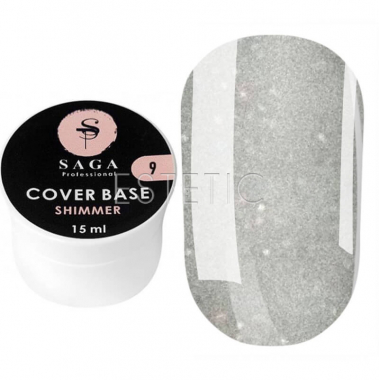 SAGA Professional Shimmer Base New №09 - Камуфлююча база із шиммером №09 (сірий), 15 мл