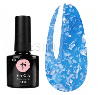 SAGA Professional LEAF BASE №01 - Камуфлююча база (блакитний зі срібною поталлю), 8 мл
