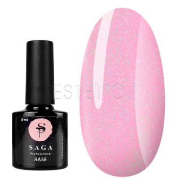 SAGA Professional Color Base №08 - Камуфлирующая база (светло-розовый с шиммером), 8 мл