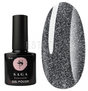 SAGA Professional Fiery Gel №13 - Гель-лак светоотражающий №13 (тёмно-серый), 8 мл