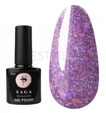 SAGA Professional Fiery Gel №17 - Гель-лак светоотражающий №17 (сиренево-розовый), 8 мл