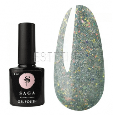 SAGA Professional Fiery Gel №19 - Гель-лак светоотражающий №19 (салатовый), 8 мл