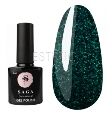 SAGA Professional Fiery Gel №23 - Гель-лак светоотражающий №23 (изумрудный), 8 мл