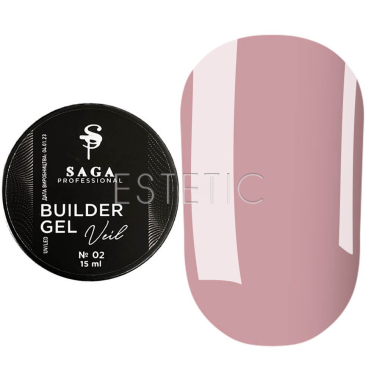 SAGA Professional Builder Gel Veil №02 Orchid - Моделирующий гель для наращивания (бежевый), 15 мл