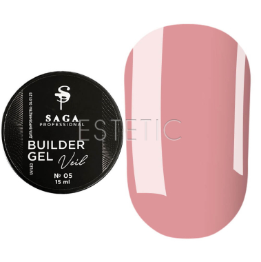 SAGA Professional Builder Gel Veil №05 Nude - Моделюючий гель для нарощування (нюдовий), 15 мл