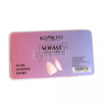 KOMILFO SoFast Nail Forms Nude Almond Short - Гелевые формы нюдовые миндальные короткие, 300 шт
