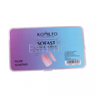 KOMILFO SoFast Nail Forms Nude Almond - Гелевые формы нюдовые миндаль, 300 шт