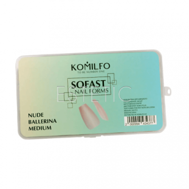 KOMILFO SoFast Nail Forms Nude Ballerina Medium - Гелевые формы нюдовые балерина средние, 360 шт