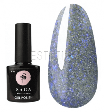 SAGA Professional Fiery Gel №18 - Гель-лак світловідбиваючий №18 (синьо-срібний), 8 мл