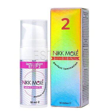 Склад для ламінування NIKK MOLE Lashes&Brows fix Perfect lamination STEP №2 для вій та брів (фіксатор), 10 мл