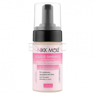 Мус-шампунь NIKK MOLE Mousse-Shampoo With Bergamot з бергамотом для брів, вій та обличчя, 100 мл
