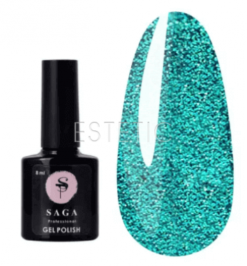 SAGA Professional Fiery Gel №07 - Гель-лак світловідбиваючий №07 (бірюзовий), 8 мл