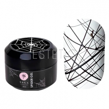 Гель-паутинка SAGA Professional Spider Gel (чёрный), 8 мл