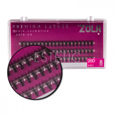 ZOLA Ресницы-пучки 20D, 8 мм