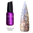 EDLEN Top Glam Gold - Верхнє покриття для гель лаку з крихтою без липкого шару, 9 мл