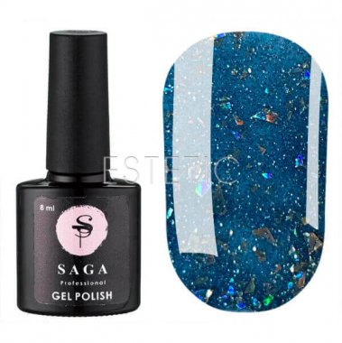 SAGA Professional Fiery Gel №28 - Гель-лак светоотражающий №28 (синий), 8 мл