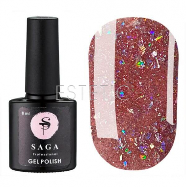 SAGA Professional Fiery Gel №34 - Гель-лак светоотражающий №34 (персиково-оранжевый), 8 мл