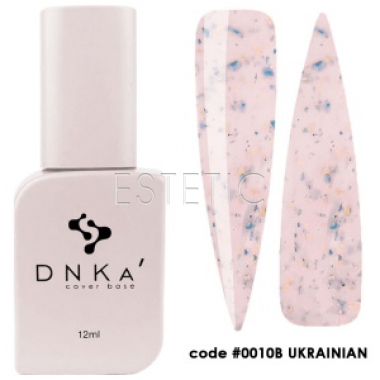 DNKa Cover Base Ukrainian #0010B' - Цветная база (Натуральный розовато-бежевый с кусочками патриотической потали), 12 мл