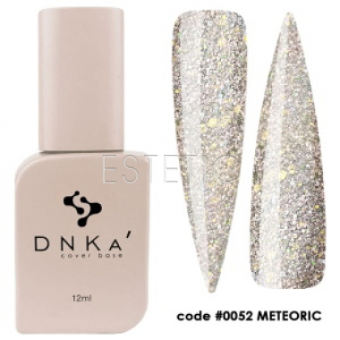DNKa Cover Base #0052 Meteoric - Цветная база (бежево-огненный светоотражающий с паетками разного размера), 12 мл