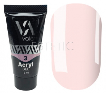 Valeri Acryl Gel №03 - Акригель (молочно-розовый), 15 мл