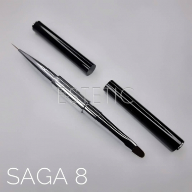 SAGA Professional Кисть двухсторонняя №8 (гель+лайнер)