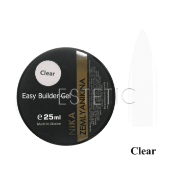 Nika Zemlyanikina Easy Clear Gel - Гель для нарощування (прозорий), 25 мл