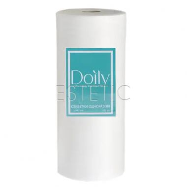 Салфетки Doily из спанлейса гладкие, в рулоне (100 шт), 30 х 40 см 