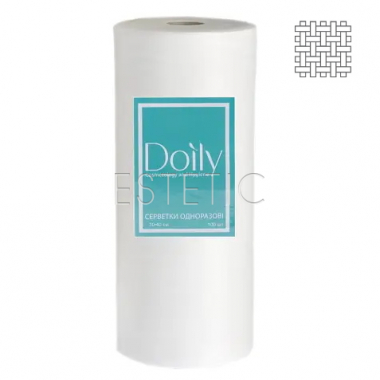 Салфетки Doily из спанлейса сетка, в рулоне (100 шт), 30 х 40 см