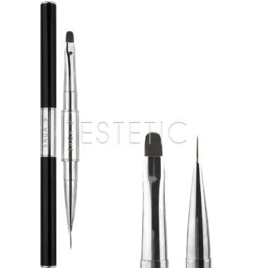 SAGA Professional Кисточка гель+лайнер №9, двухсторонняя