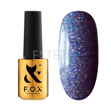 База для гель-лака светоотражающая F.O.X Base Flash Cat Eye 003 (синий), 7 мл