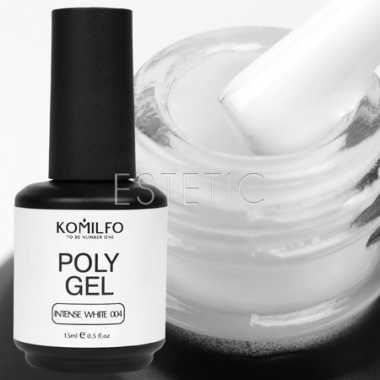 Гель Komilfo PolyGel Intense White 004 інтенсивний білий, 15 мл
