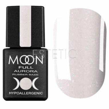 Камуфлирующая база с микроблеском MOON FULL AURORA Shimmer Rubber Base №2002, 8 мл