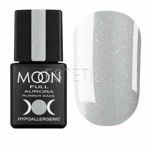 Камуфлирующая база с микроблеском MOON FULL AURORA Shimmer Rubber Base №2004, 8 мл