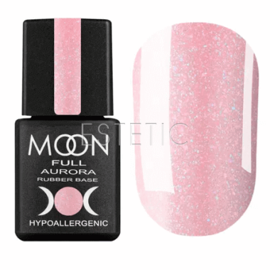 Камуфлирующая база с микроблеском MOON FULL AURORA Shimmer Rubber Base №2005, 8 мл