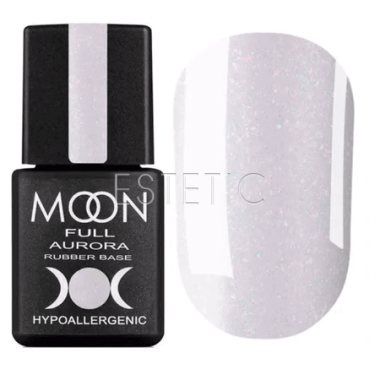 Камуфлирующая база с микроблеском MOON FULL AURORA Shimmer Rubber Base №2007, 8 мл