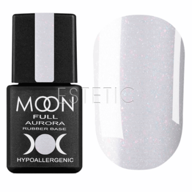 Камуфлирующая база с микроблеском MOON FULL AURORA Shimmer Rubber Base №2008, 8 мл