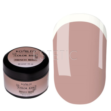 Komilfo Color Base French 001 - камуфлирующая база для гель-лака (бежевый), 30 мл, гель-банка