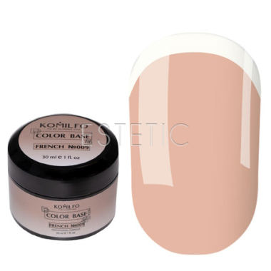 Komilfo Color Base French 009 - камуфлирующая база для гель-лака (светло-бежевый), 30 мл, гель-банка