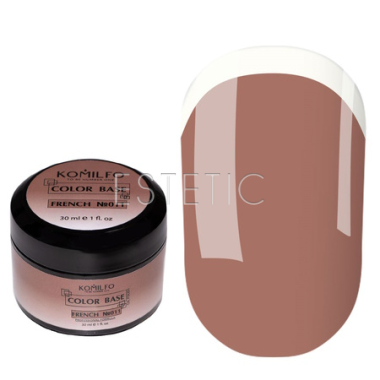 KOMILFO Color Base French 011 – Камуфлююча база для гель-лаку (темний бежевий), 15 мл
